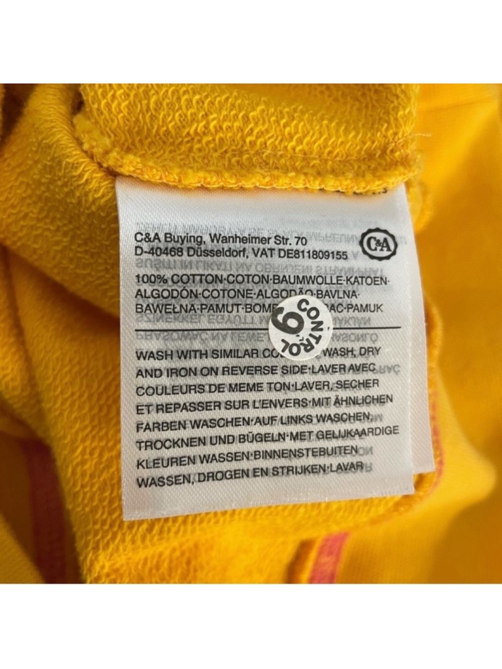 C & A Buying co casual yellow long sleeve embroidery rainbow sweatshirt large - Picture 11 of 12